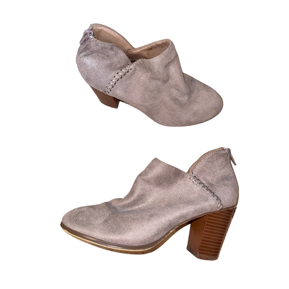 CCOCCI Gray microsuede back zip ankle boots women’s size 7.5 - Picture 3 of 12